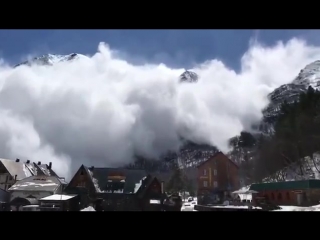 video snow avalanche cheget kabardino-balkarian republic