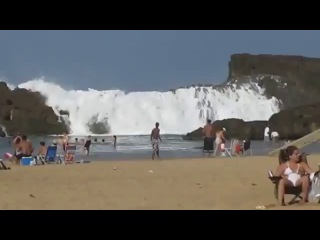 huge waves on the beach